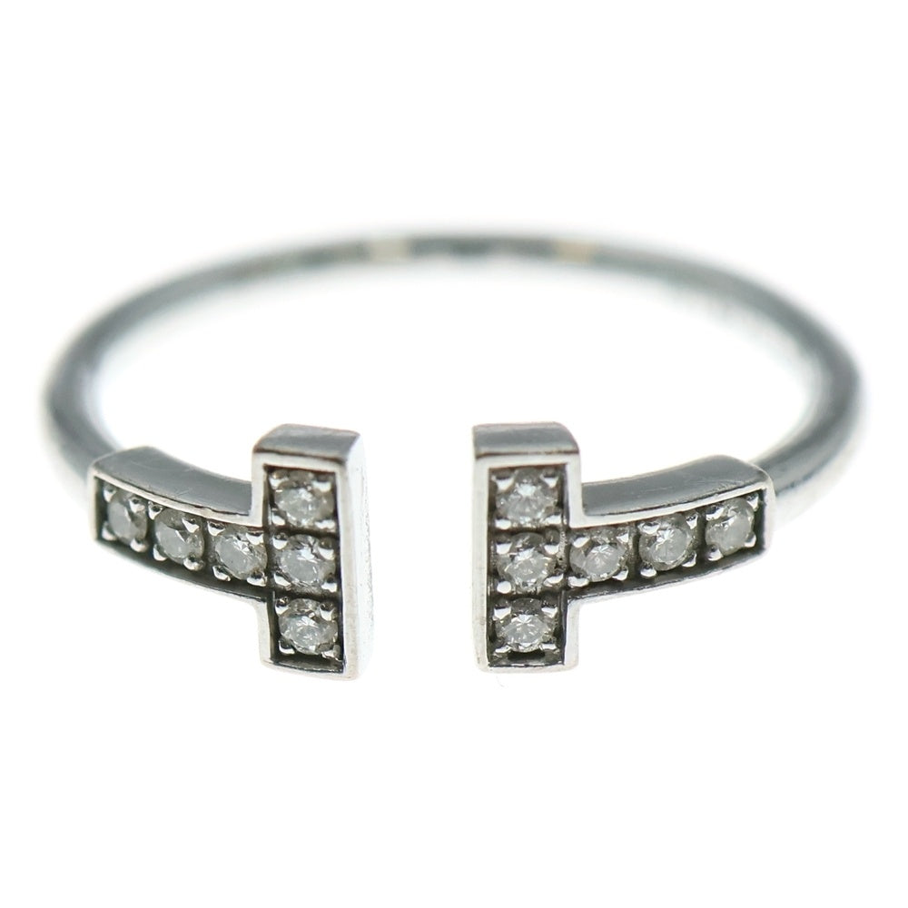 TIFFANY&Co(ティファニー) Tワイヤー ダイヤ付リング 指輪 ホワイトゴールド Au750WG #54