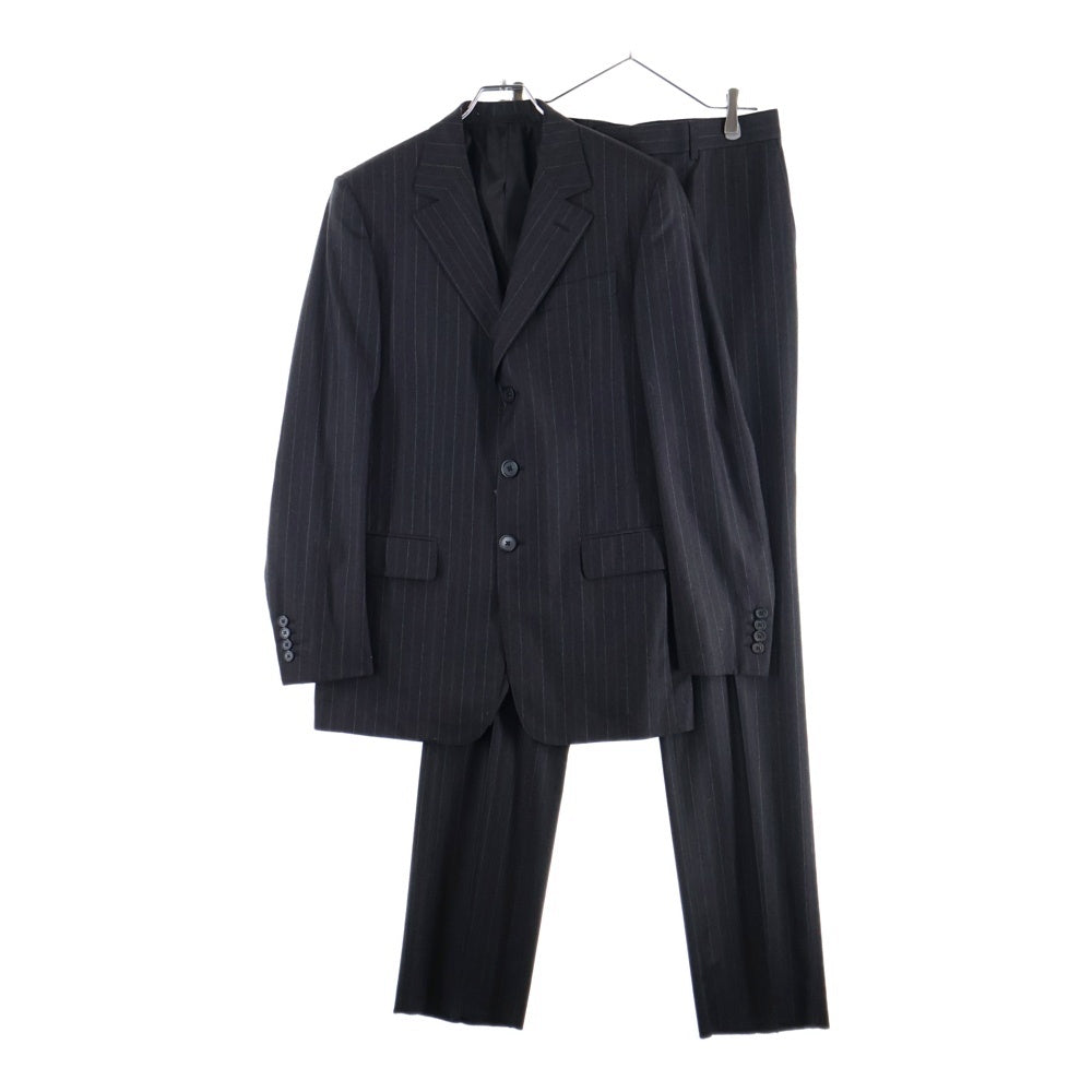 LOUIS VUITTON(ルイヴィトン) セットアップスーツ ストライプ総柄 ウール 3B テーラードジャケット ノータック スラックスパンツ ブラウン V8209/SJ7