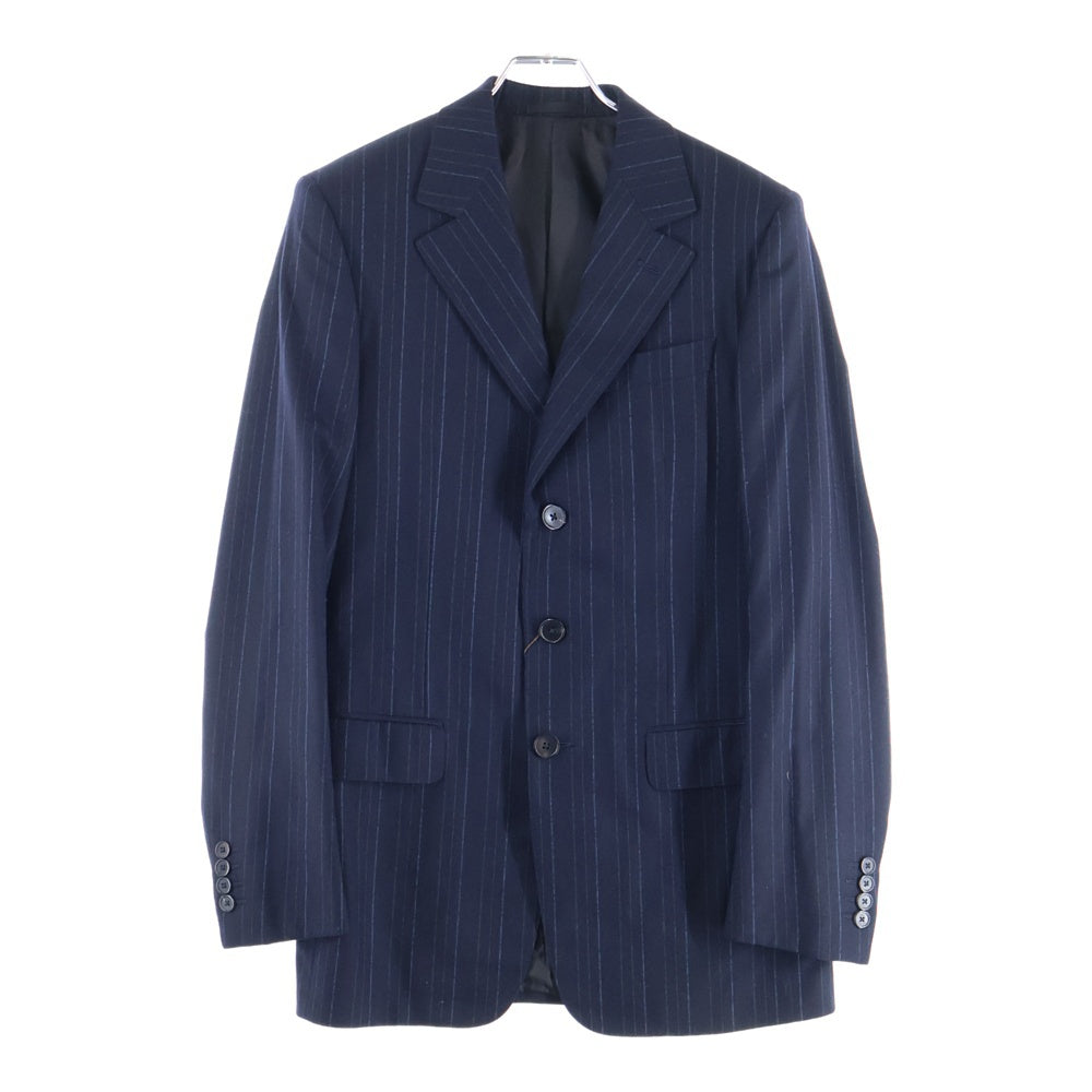 LOUIS VUITTON(ルイヴィトン) セットアップスーツ ストライプ総柄 ウール 3B テーラードジャケット 1タック スラックスパンツ ネイビー V8201/SZ7