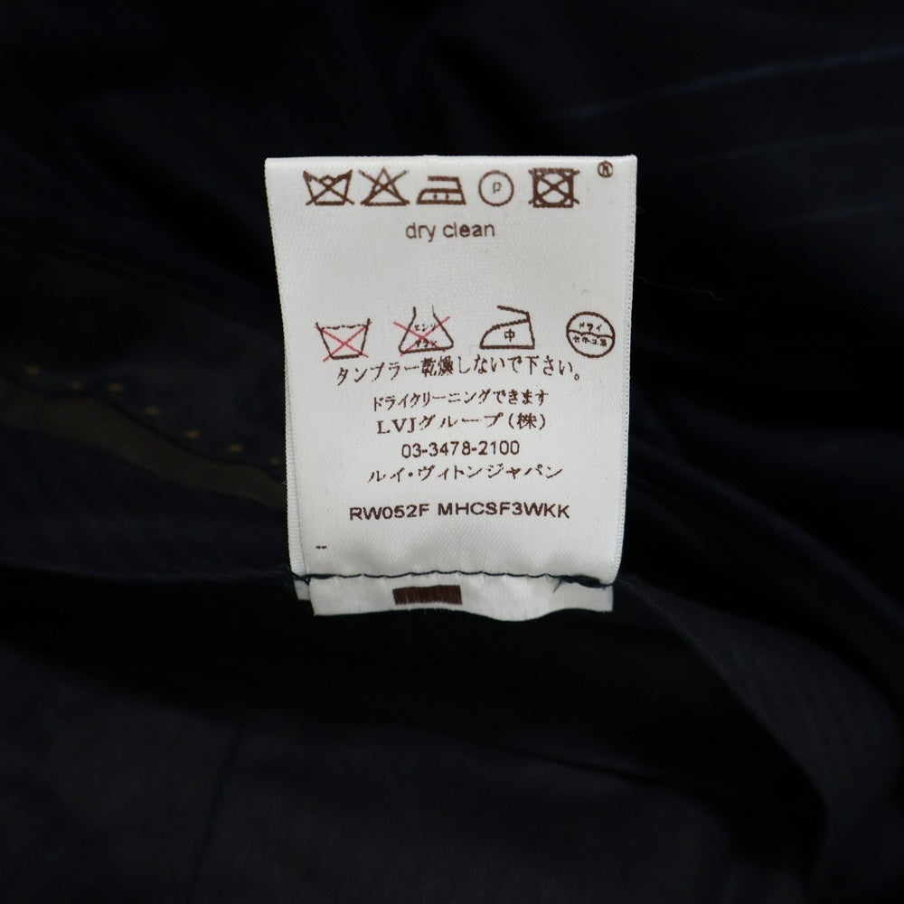 LOUIS VUITTON(ルイヴィトン) セットアップスーツ ストライプ総柄 ウール 3B テーラードジャケット 1タック スラックスパンツ ネイビー V8201/SZ7