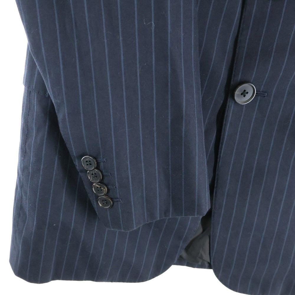 LOUIS VUITTON(ルイヴィトン) セットアップスーツ ストライプ総柄 ウール 3B テーラードジャケット 1タック スラックスパンツ ネイビー V8201/SZ7