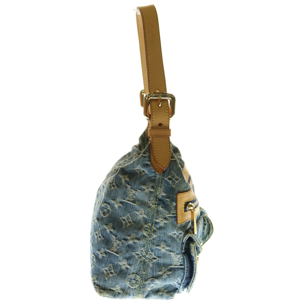 LOUIS VUITTON(ルイヴィトン) モノグラムデニム バギーPM レザーワンショルダーバッグ ハンドバッグ ブルー M95049