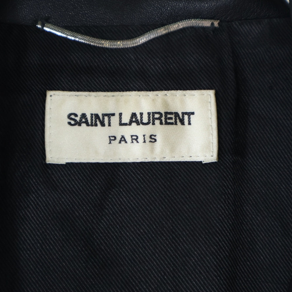 SAINT LAURENT PARIS(サンローランパリ) 15AW エディ期 L01 クラシックモーターサイクル ラムスキン レザー ダブルライダース ジャケット ブラック 397290