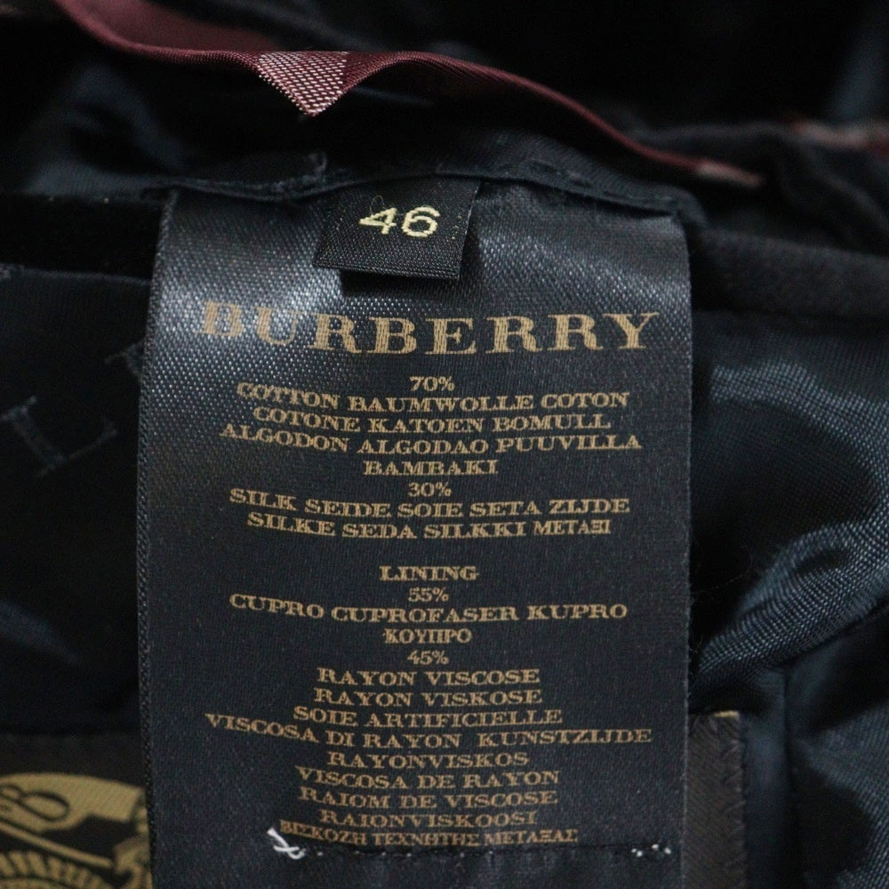 BURBERRY(バーバリー) ベロア ベルベット 3B テーラードジャケット ブラック WJG12-248-09