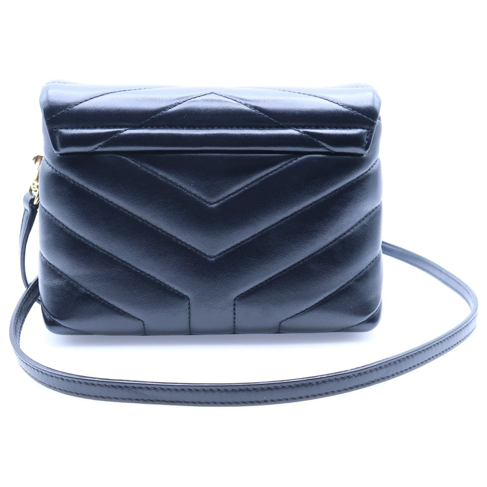 YVES SAINT LAURENT(イヴサンローラン) YSLロゴ ルル レザートイバッグ ショルダーバッグ ブラック レザー ゴールド金具 467072