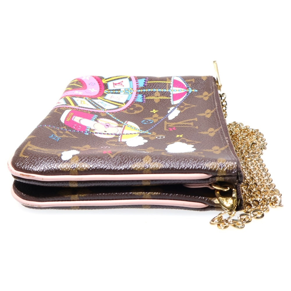 LOUIS VUITTON(ルイヴィトン) モノグラムヴィヴィエンヌ ポシェットドゥールジップ ショルダーバッグ ミニバッグ ブラウン ゴールド金具 レザー×PVC M69744