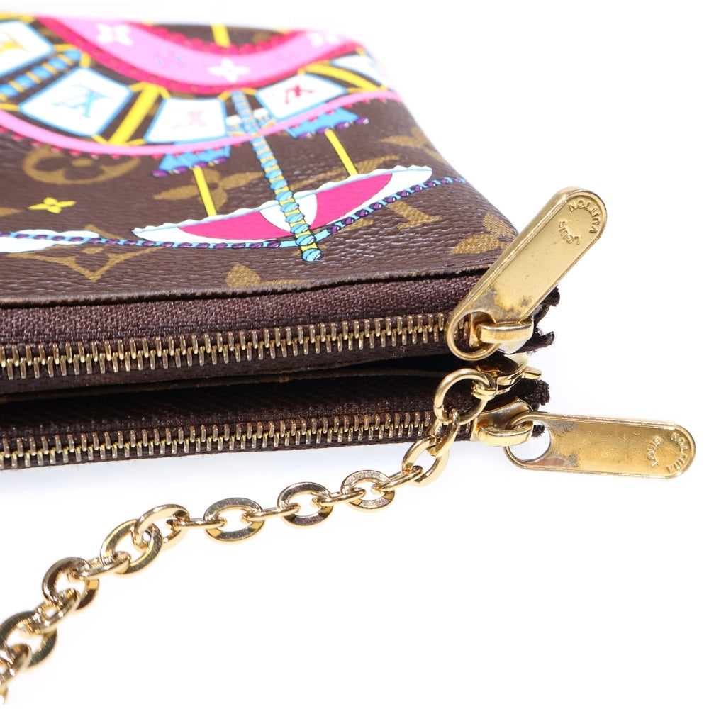 LOUIS VUITTON(ルイヴィトン) モノグラムヴィヴィエンヌ ポシェットドゥールジップ ショルダーバッグ ミニバッグ ブラウン ゴールド金具 レザー×PVC M69744