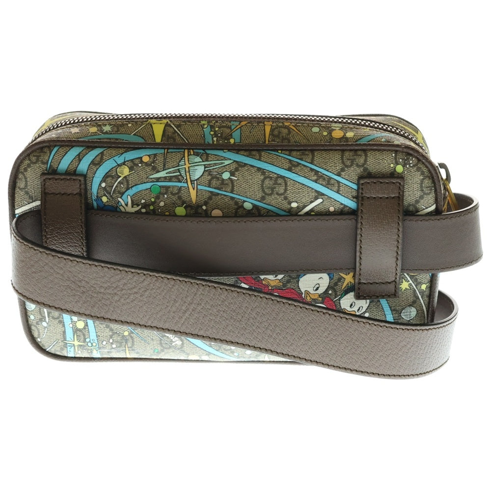 GUCCI(グッチ) グッチ×ディズニー GGスプリーム ウエストポーチ ボディバッグ ショルダーバッグ ブラウン×ベージュ レザー×PVC ゴールド金具 602695