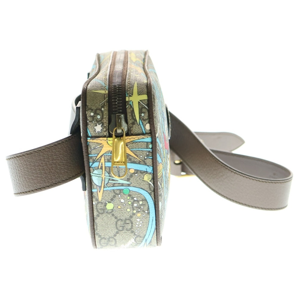 GUCCI(グッチ) グッチ×ディズニー GGスプリーム ウエストポーチ ボディバッグ ショルダーバッグ ブラウン×ベージュ レザー×PVC ゴールド金具 602695