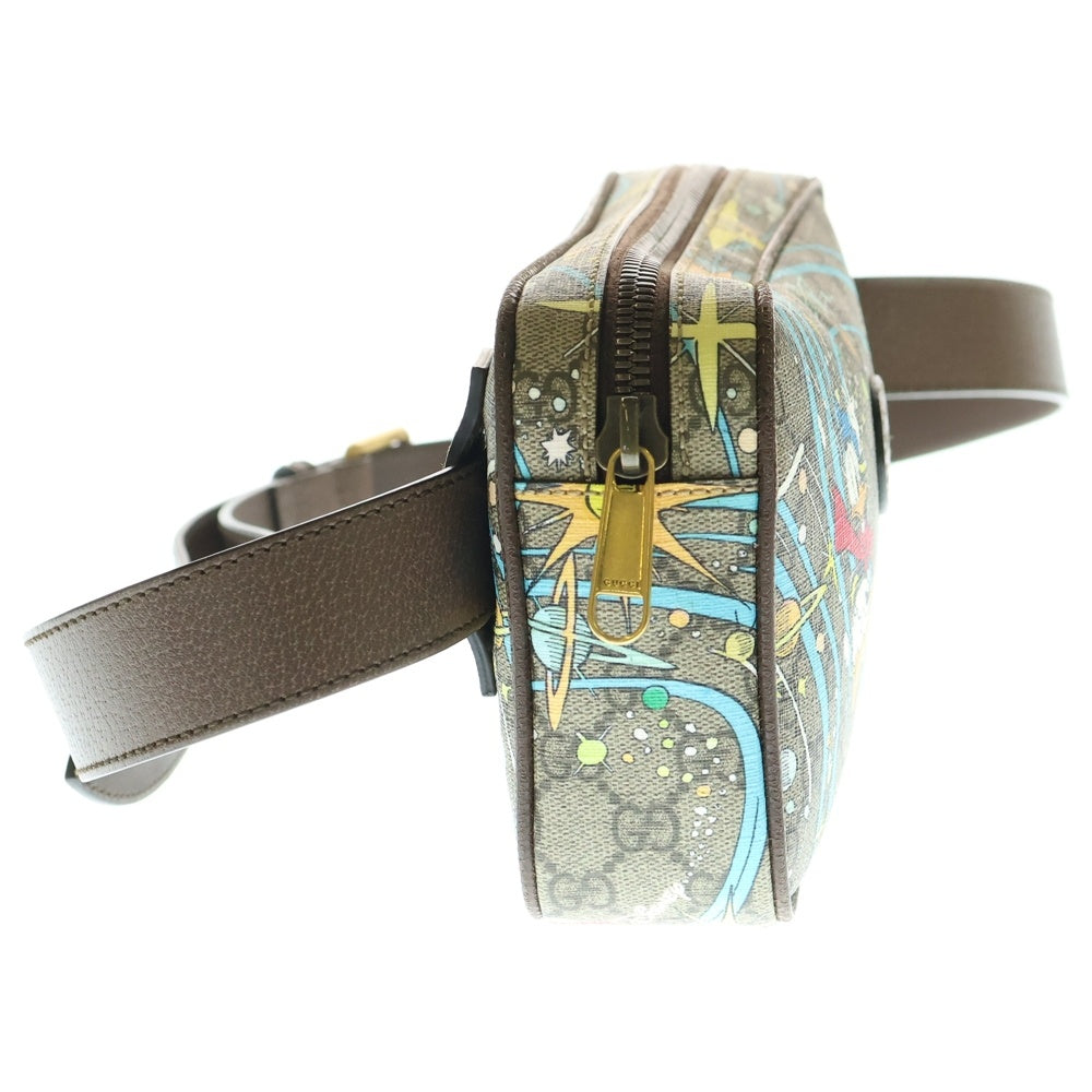 GUCCI(グッチ) グッチ×ディズニー GGスプリーム ウエストポーチ ボディバッグ ショルダーバッグ ブラウン×ベージュ レザー×PVC ゴールド金具 602695
