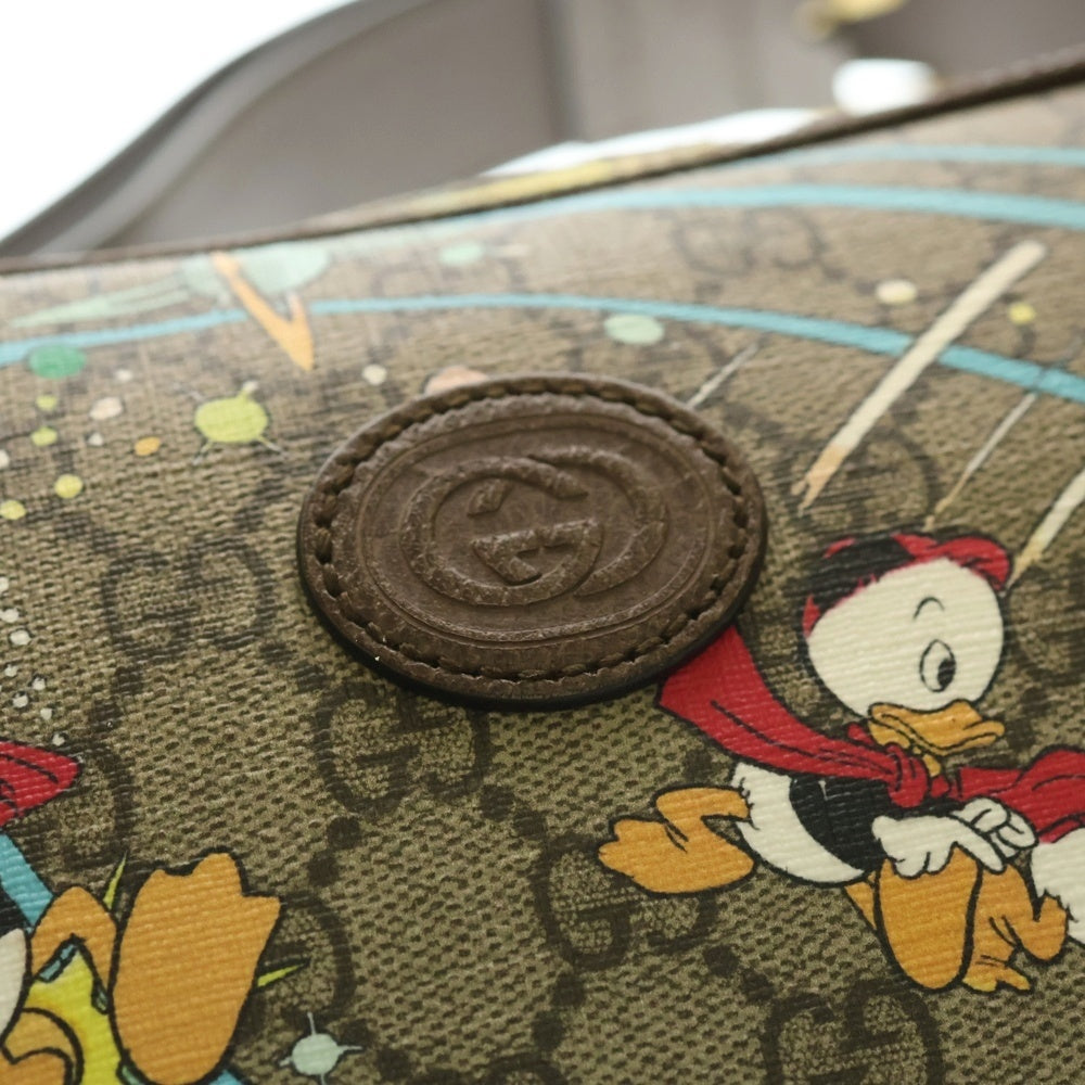 GUCCI(グッチ) グッチ×ディズニー GGスプリーム ウエストポーチ ボディバッグ ショルダーバッグ ブラウン×ベージュ レザー×PVC ゴールド金具 602695