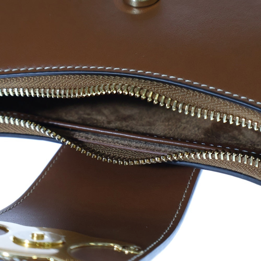 CELINE(セリーヌ) トリオンフ ハンドバッグ ワンショルダーバッグ ゴールド金具 アヴァ レザー ブラウン