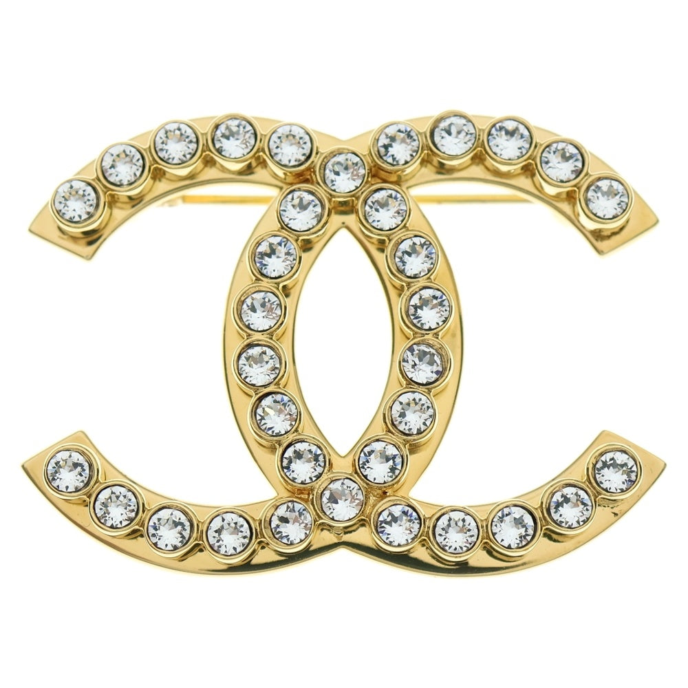 CHANEL(シャネル) ココマーク クリスタル ブローチ ピンバッジ ゴールド GP