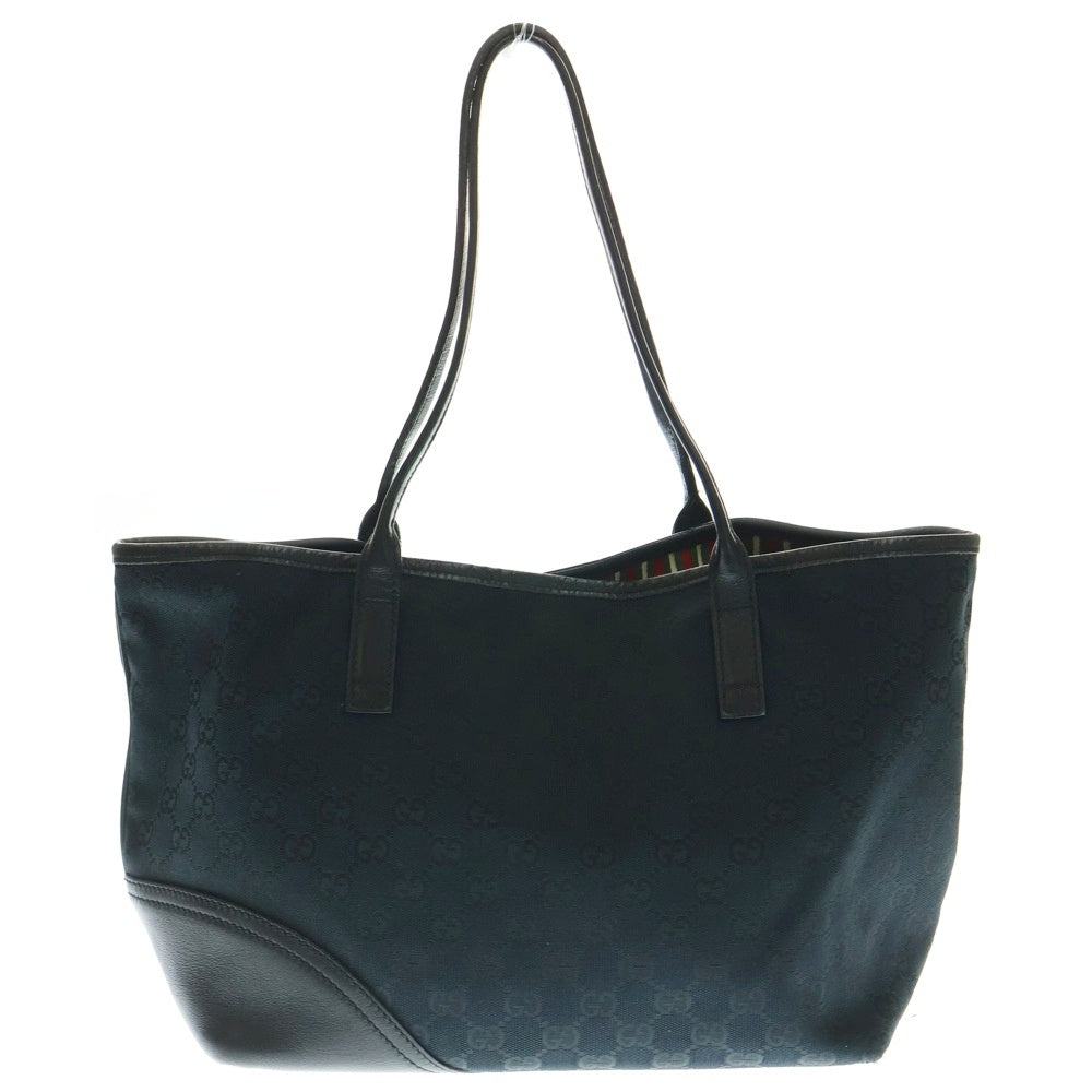 GUCCI(グッチ) GGキャンバス トートバッグ ハンドバッグ ブラック レザー×キャンバス 169946