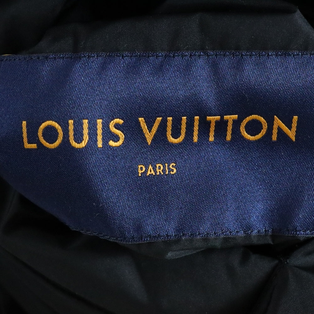 LOUIS VUITTON(ルイヴィトン) 19AW モノグラム キルティング リバーシブル ナイロン フーデッド ジップアップ パファー 中綿ジャケット ブラック HIB47WRSB A225