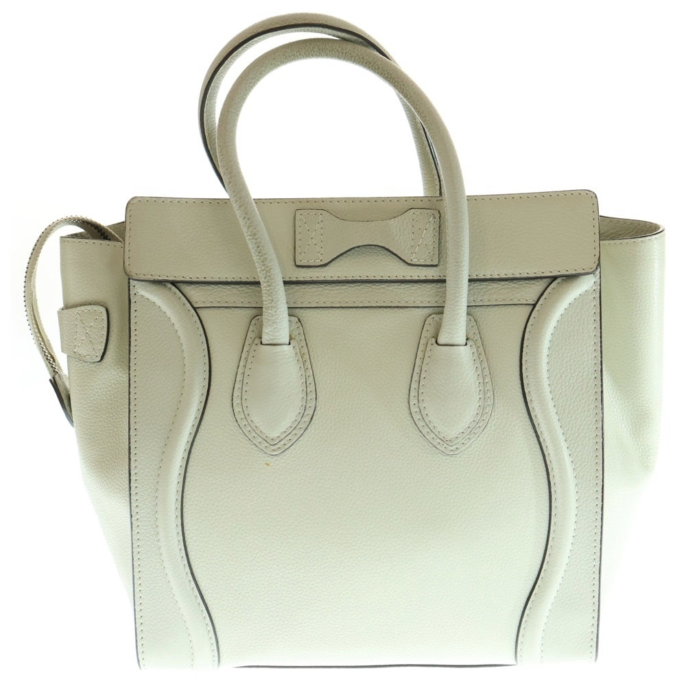 CELINE(セリーヌ) ラゲージ マイクロショッパー ハンドバッグ トートバッグ レザー ライトグリーン シルバー金具