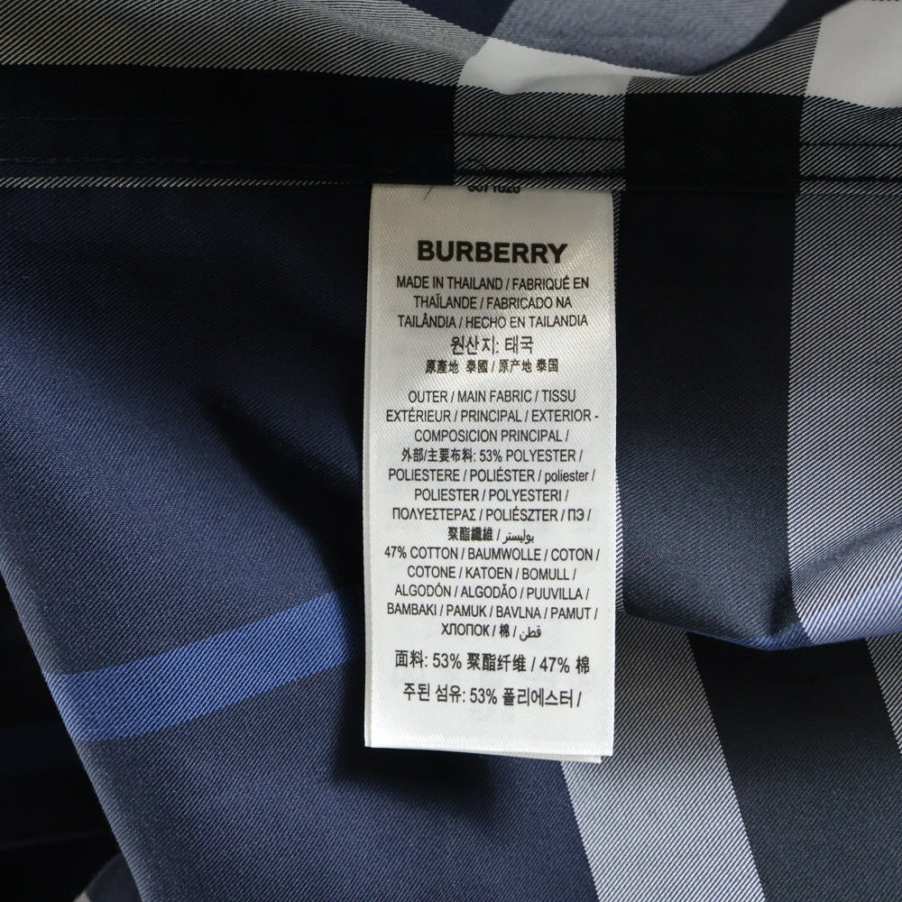 BURBERRY(バーバリー) ノバチェック総柄 レギュラーカラー 半袖シャツ ネイビー 8071026