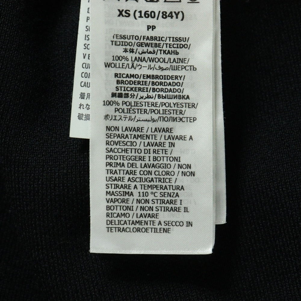 GUCCI(グッチ) GGピケ ロゴ刺繍 ウールニット コントラストトリム ワンピース ドレス ブラック レディース 681306