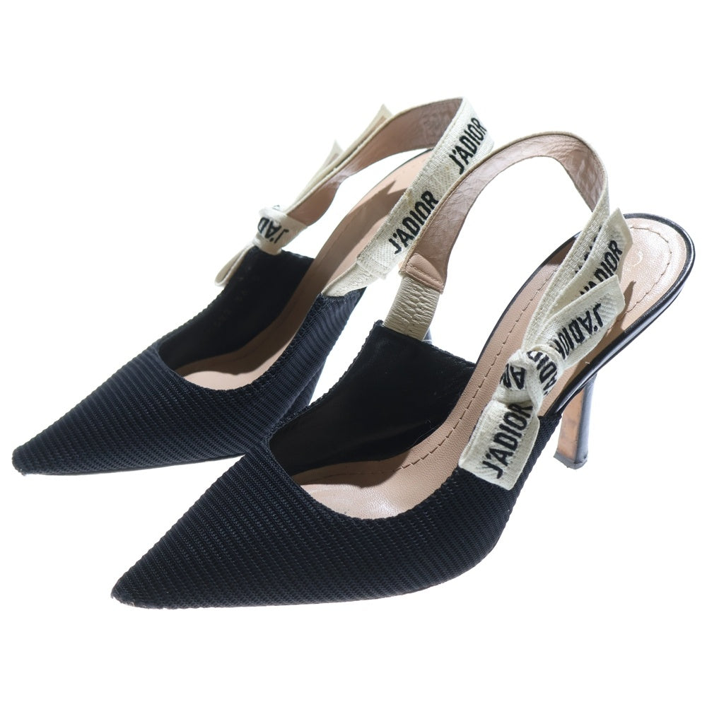 DIOR(ディオール) J'ADIOR ジャディオール ロゴ スリングバック ストラップ ヒール パンプス シューズ ブラック レディース