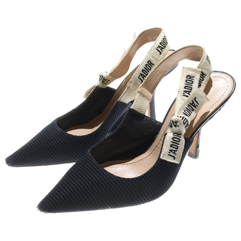 DIOR(ディオール) J'ADIOR ジャディオール ロゴ スリングバック ストラップ ヒール パンプス シューズ ブラック レディース