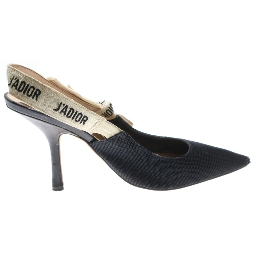 DIOR(ディオール) J'ADIOR ジャディオール ロゴ スリングバック ストラップ ヒール パンプス シューズ ブラック レディース