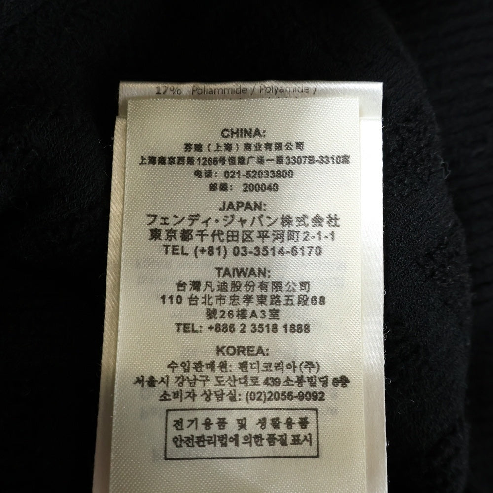 FENDI(フェンディ) 20AW ズッカ総柄 バックロゴ ジャガード レーヨン タートルネック 長袖 ニット セーター ブラック FZX605 AEEI