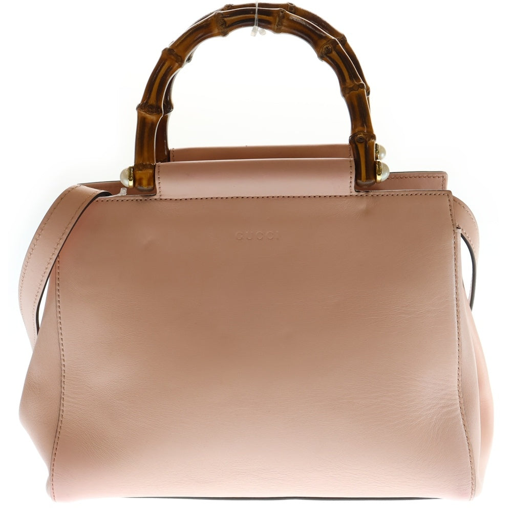 GUCCI(グッチ) バンブー ニムフェア 2way ハンドバッグ ショルダーバッグ ピンク レザー 453767