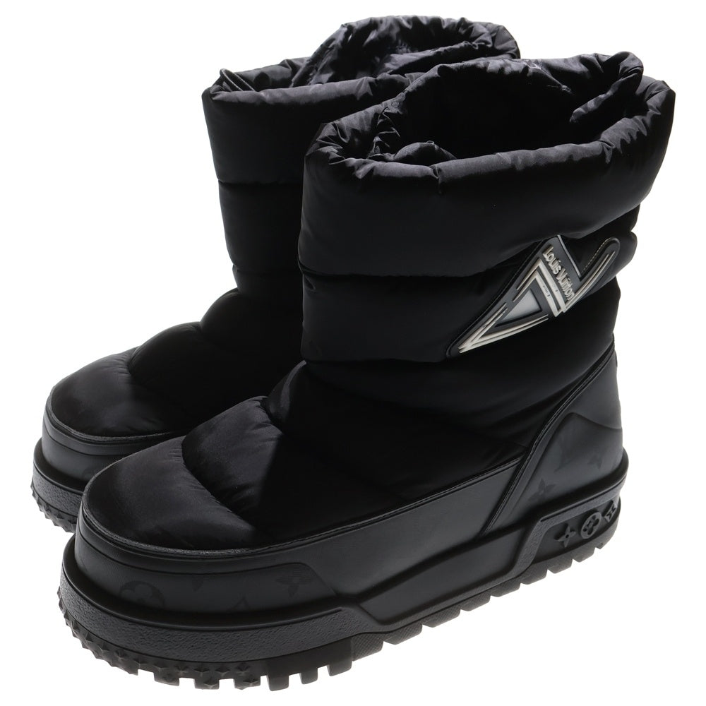 LOUIS VUITTON(ルイヴィトン) LV アルパインライン モノグラム ロゴパッチ付キルティングスノーブーツ ブラック HD0273