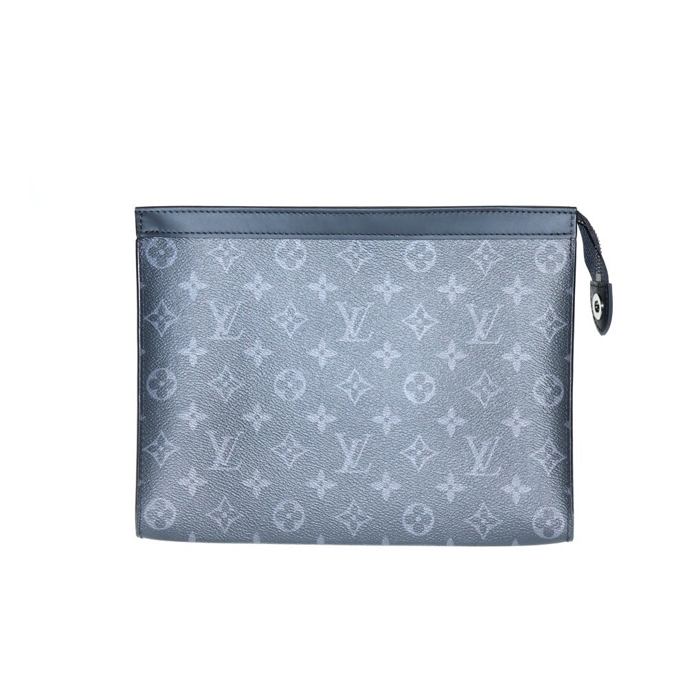 LOUIS VUITTON(ルイヴィトン) ポシェット ヴォワヤージュ モノグラム エクリプス PVC レザー クラッチ セカンドバッグ シルバー金具 ブラック M61692