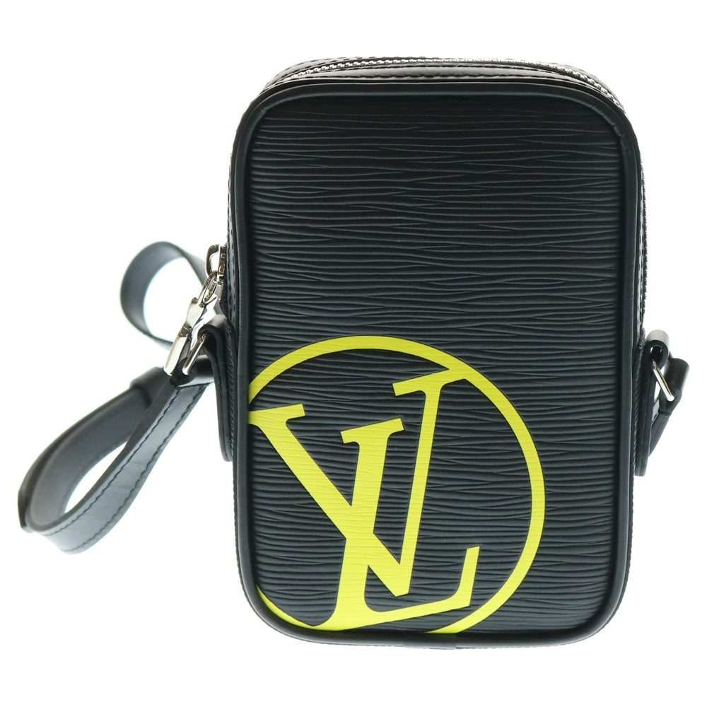 LOUIS VUITTON(ルイヴィトン) エピ ダヌーブPM LVサークル レザーショルダーバッグ ブラック/イエロー M55120