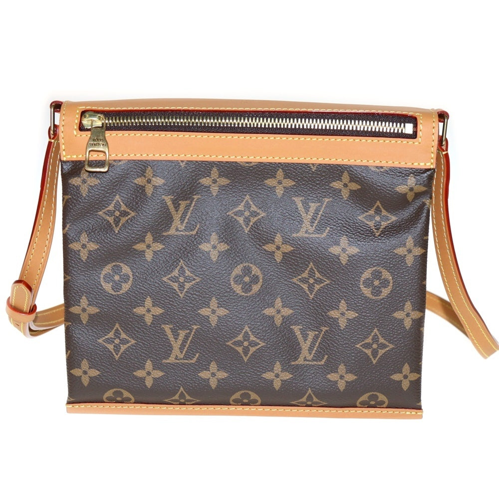 LOUIS VUITTON(ルイヴィトン) モノグラムソミュール メッセンジャーPM レザーショルダーバッグ ブラウン M44879