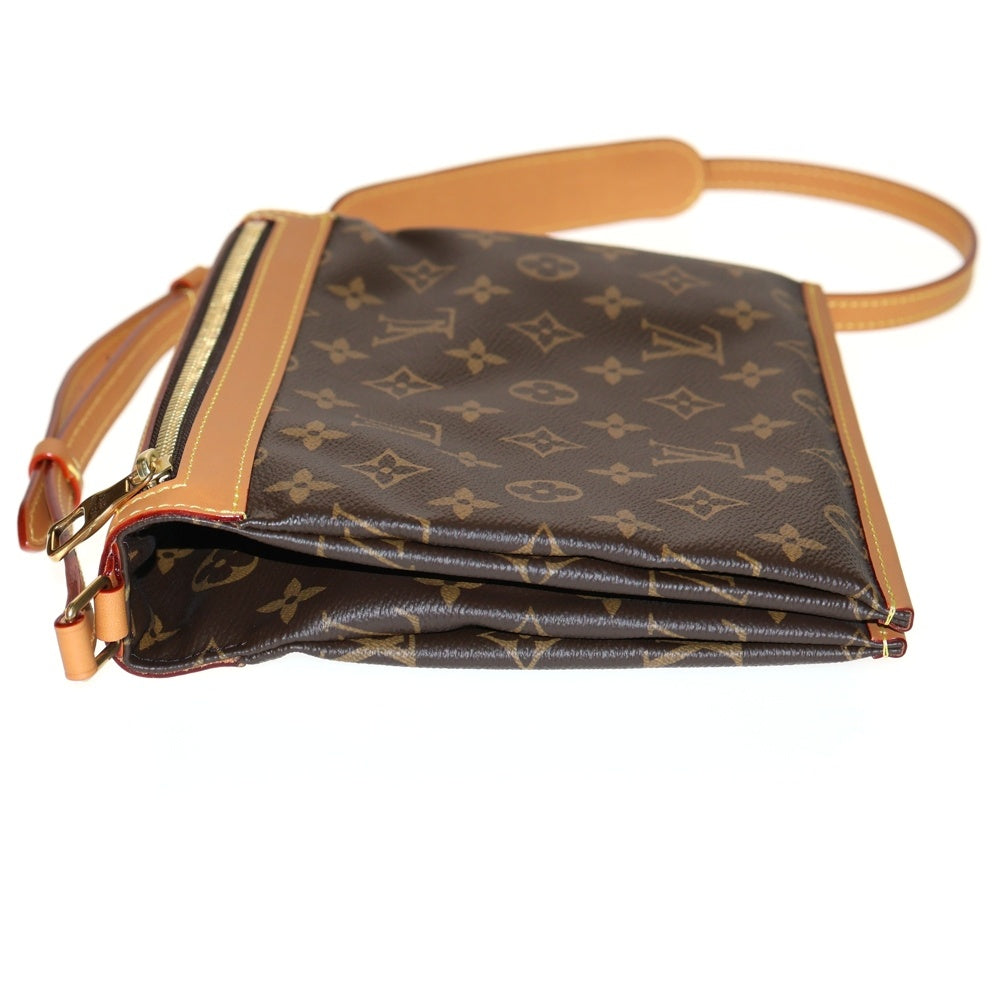 LOUIS VUITTON(ルイヴィトン) モノグラムソミュール メッセンジャーPM レザーショルダーバッグ ブラウン M44879
