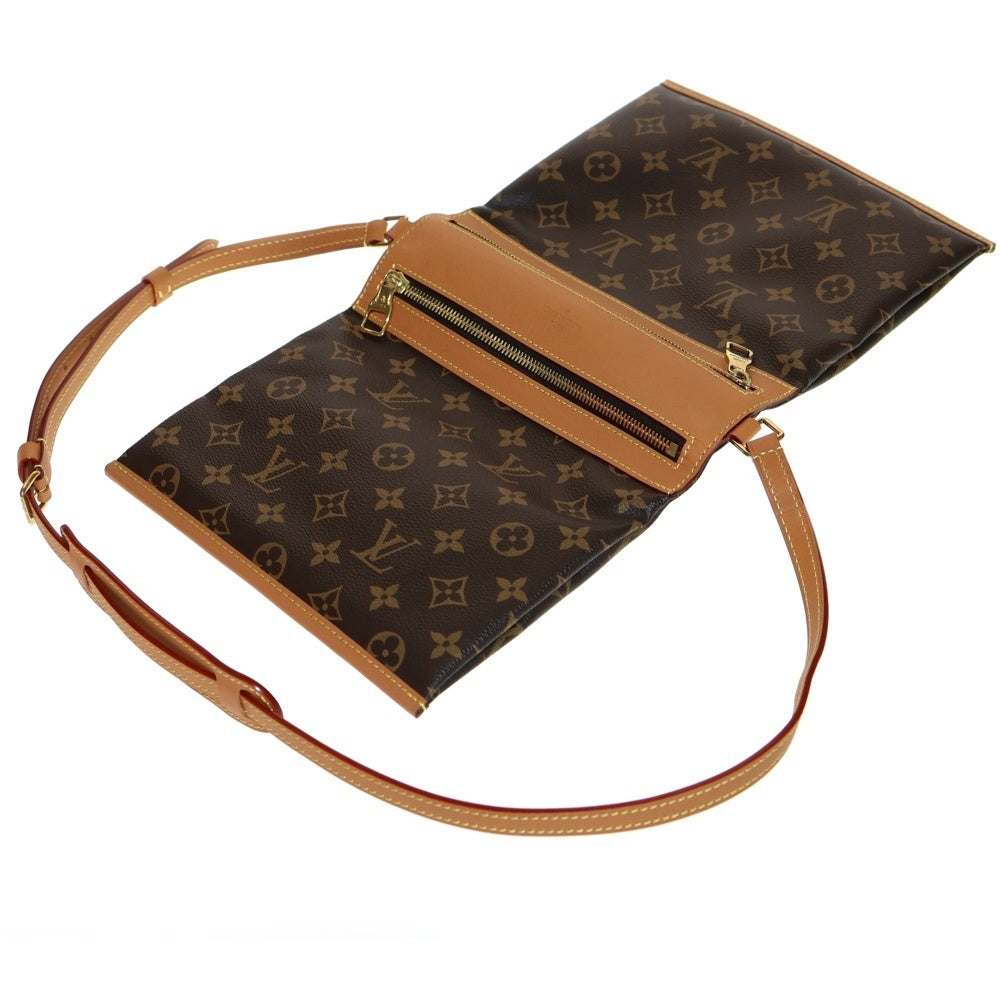 LOUIS VUITTON(ルイヴィトン) モノグラムソミュール メッセンジャーPM レザーショルダーバッグ ブラウン M44879