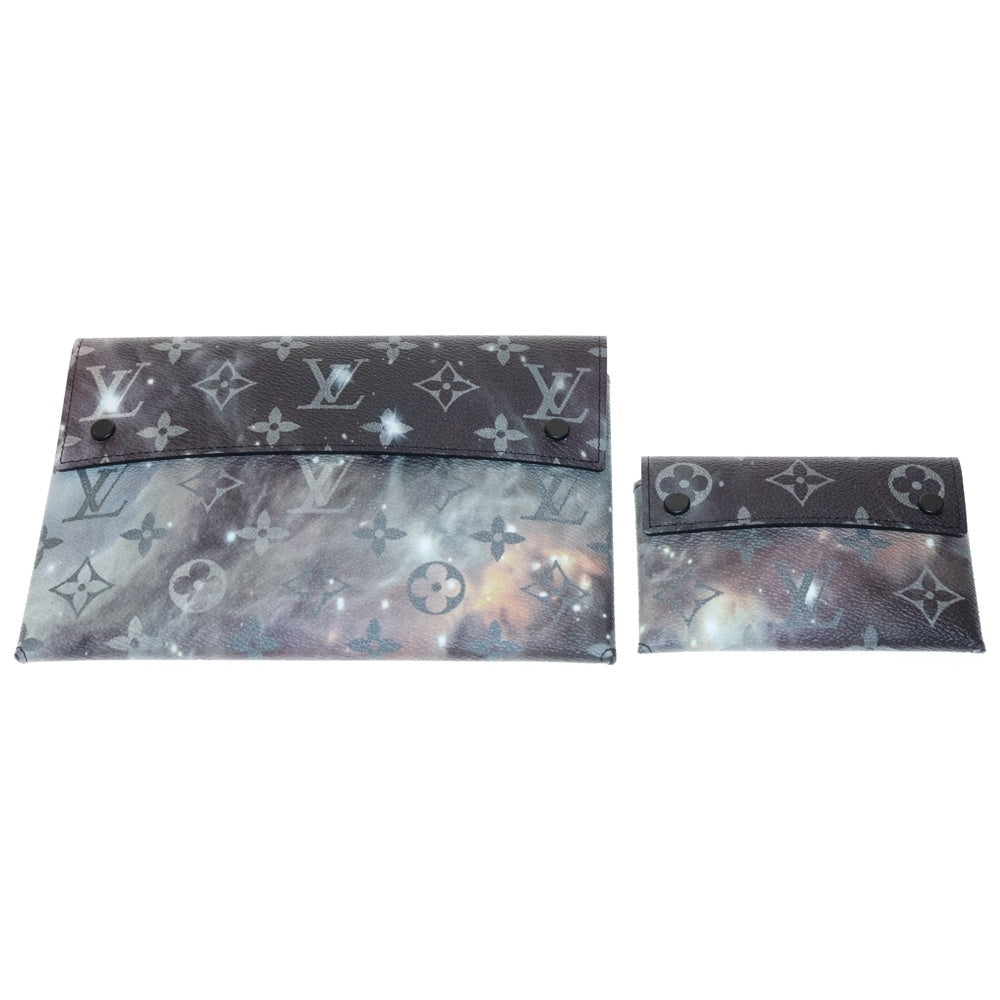 LOUIS VUITTON(ルイヴィトン) モノグラムギャラクシー アルファ トリプルポーチ レザークラッチバッグ ハンドバッグ グレー M44177