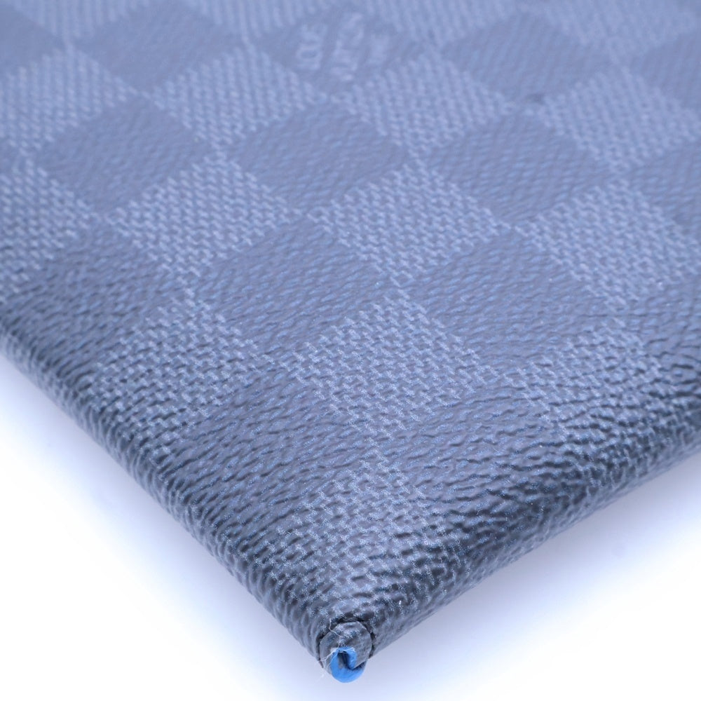 LOUIS VUITTON(ルイヴィトン) トリプルポーチ ダミエ グラフィット アルファ PVC レザー クラッチ セカンドバッグ シルバー金具 ブラック N40296