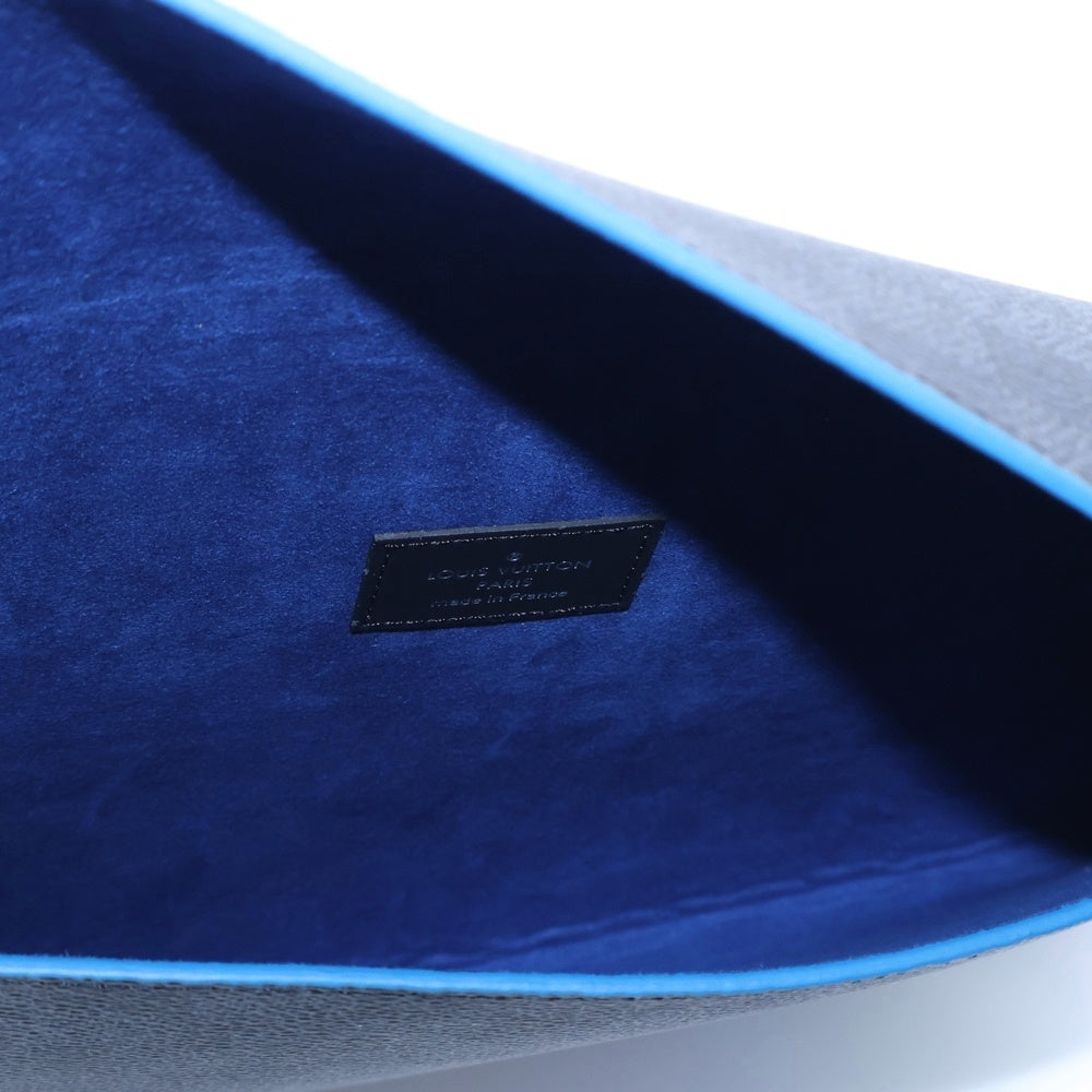 LOUIS VUITTON(ルイヴィトン) トリプルポーチ ダミエ グラフィット アルファ PVC レザー クラッチ セカンドバッグ シルバー金具 ブラック N40296