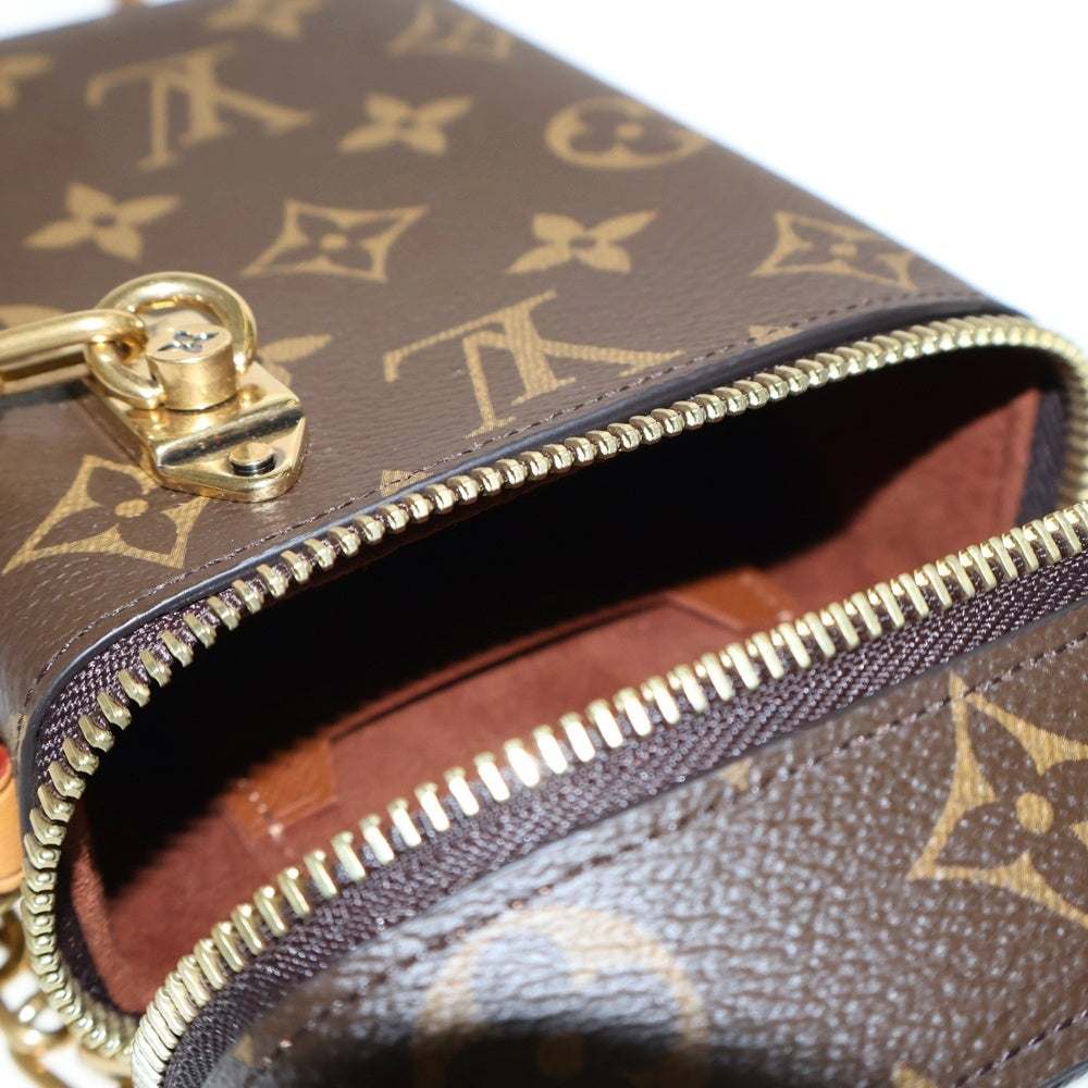 LOUIS VUITTON(ルイヴィトン) モノグラムイディール フォーンボックス チェーンレザーショルダーバッグ ブラウン M44914