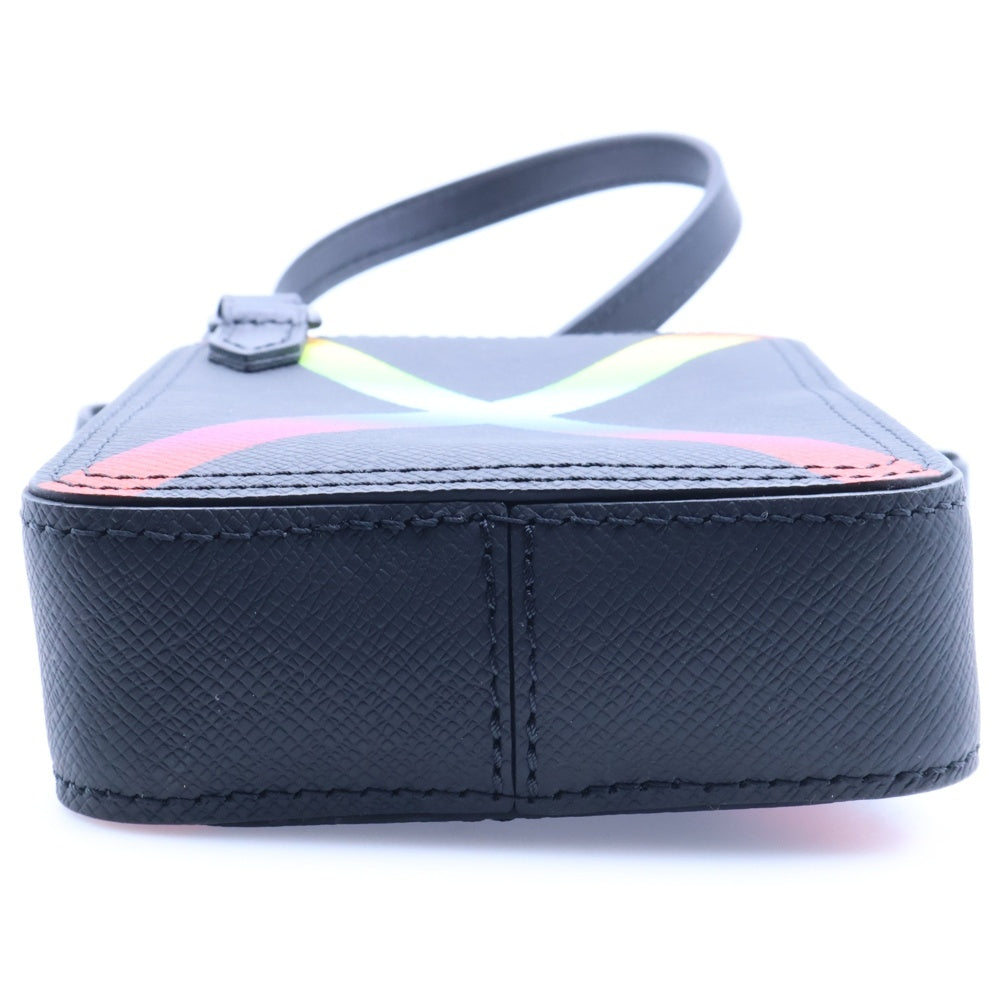 LOUIS VUITTON(ルイヴィトン) ダヌーブ メッセンジャー タイガ レインボー レザー チェーン ショルダーバッグ ポーチ ブラック M30332