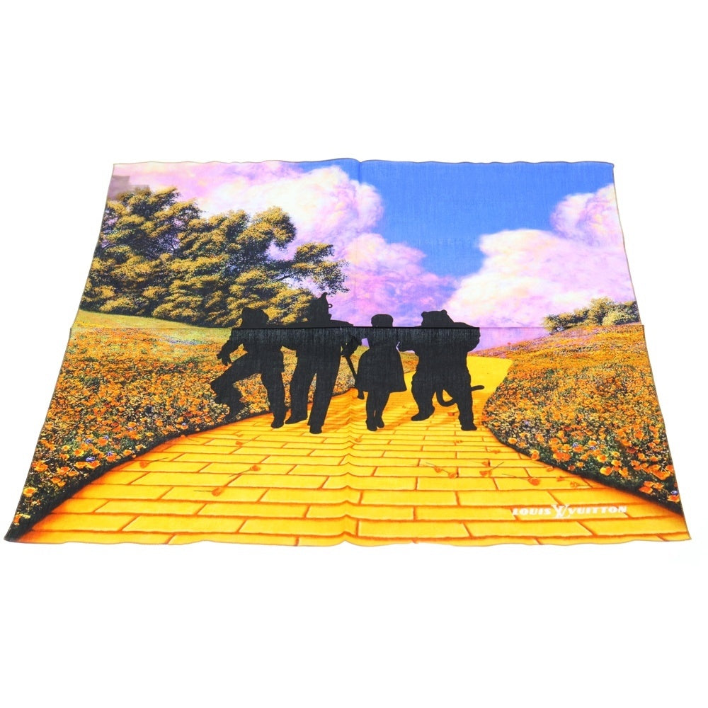 LOUIS VUITTON(ルイヴィトン) オズの魔法使い バンダナ スカーフ 花柄 オレンジ×ブラック MP2323