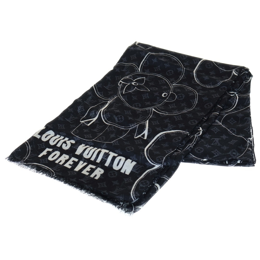 LOUIS VUITTON(ルイヴィトン) エトール モノグラム ヴィヴィエンヌ 総柄 カシミヤ シルク ストール スカーフ ブラック FF0138