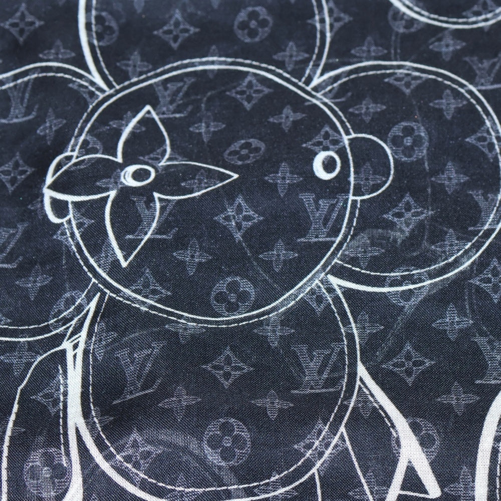 LOUIS VUITTON(ルイヴィトン) エトール モノグラム ヴィヴィエンヌ 総柄 カシミヤ シルク ストール スカーフ ブラック FF0138