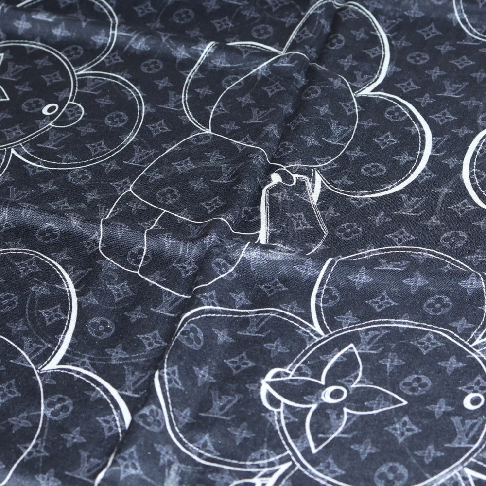 LOUIS VUITTON(ルイヴィトン) エトール モノグラム ヴィヴィエンヌ 総柄 カシミヤ シルク ストール スカーフ ブラック FF0138