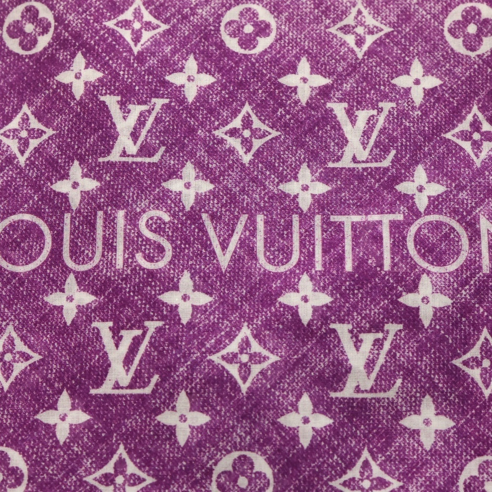 LOUIS VUITTON(ルイヴィトン) エトール・モノグラム デニム 大判 ショール マフラー パープル×ホワイト MP2431