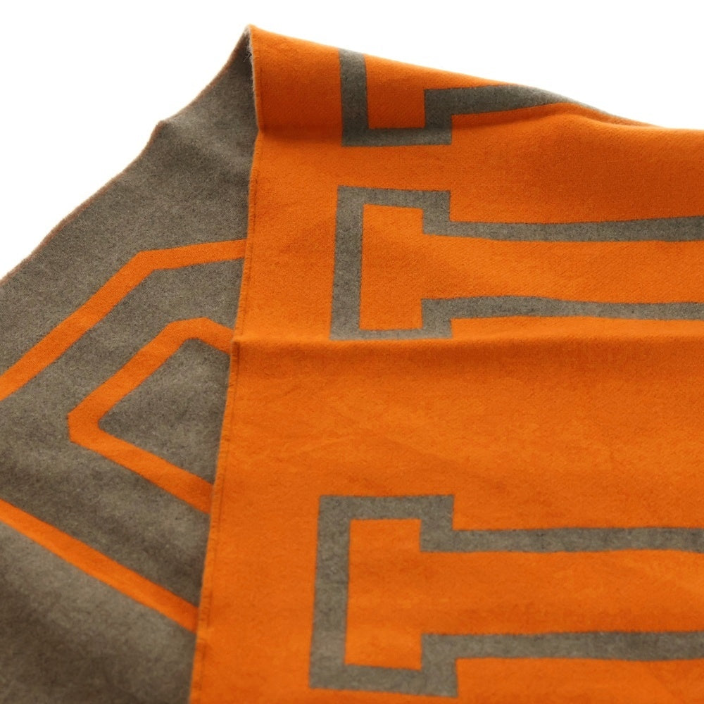 LOUIS VUITTON(ルイヴィトン) エシャルプ シティフリオ フリンジ マフラー ストール グレー×オレンジ MP2153