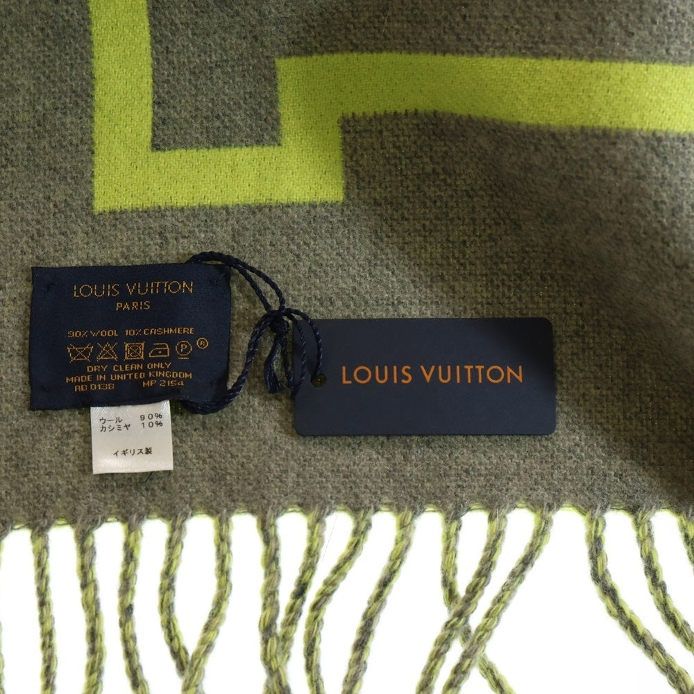 LOUIS VUITTON(ルイヴィトン) エシャルプ シティフルオ マフラー ストール グレー×ネオンイエロー MP2154