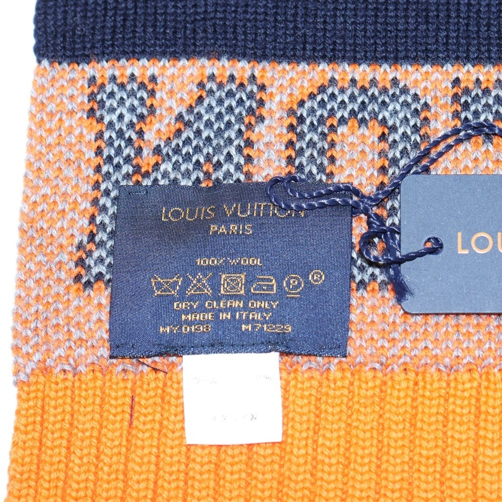 LOUIS VUITTON(ルイヴィトン) エシャルプ ルイ マフラー ロゴ ウール マリンオランジュ マフラー ネイビー/オレンジ M71229