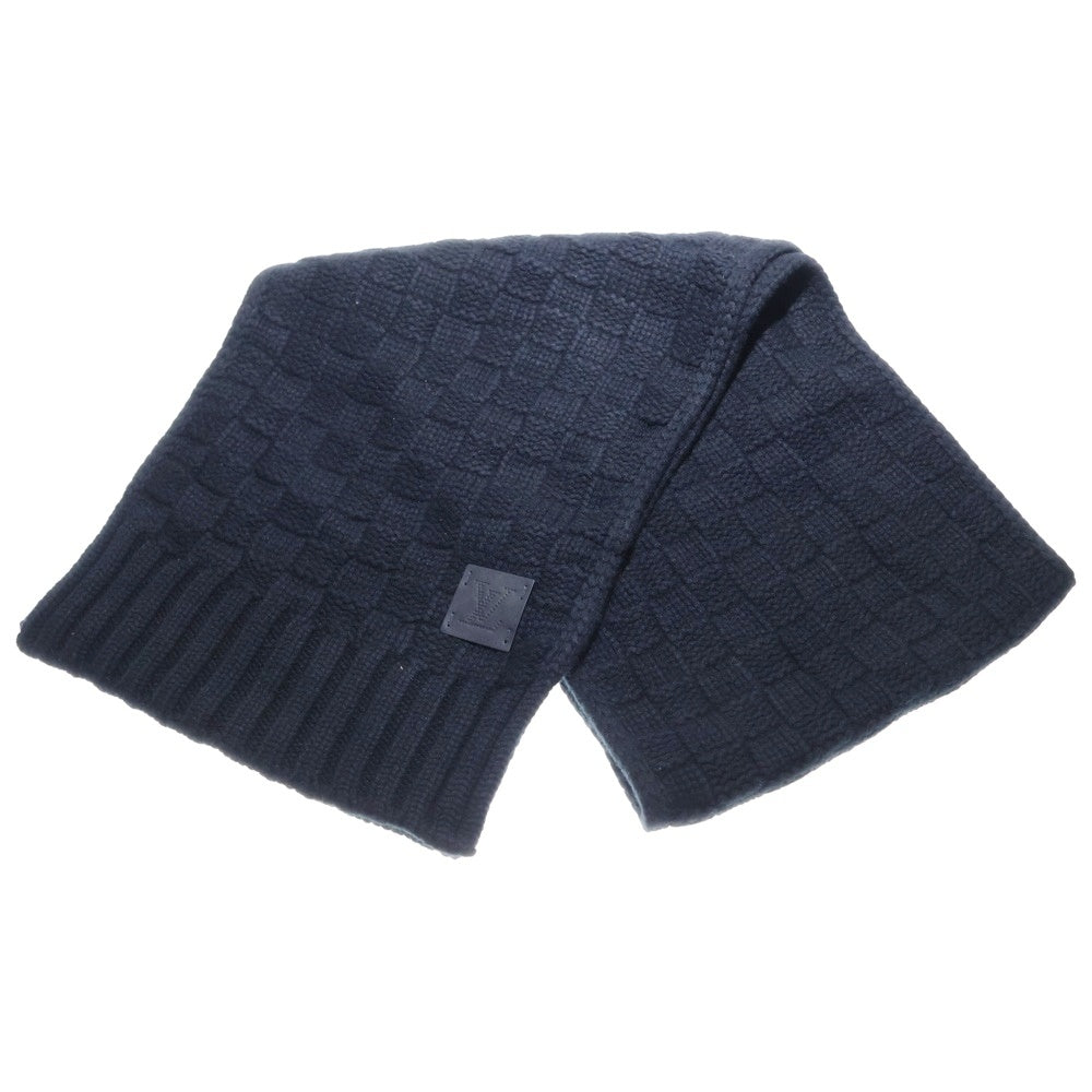 LOUIS VUITTON(ルイヴィトン) エシャルプ ヘルシンキ ダミエパターン カシミヤマフラー ストール ブラック M74421