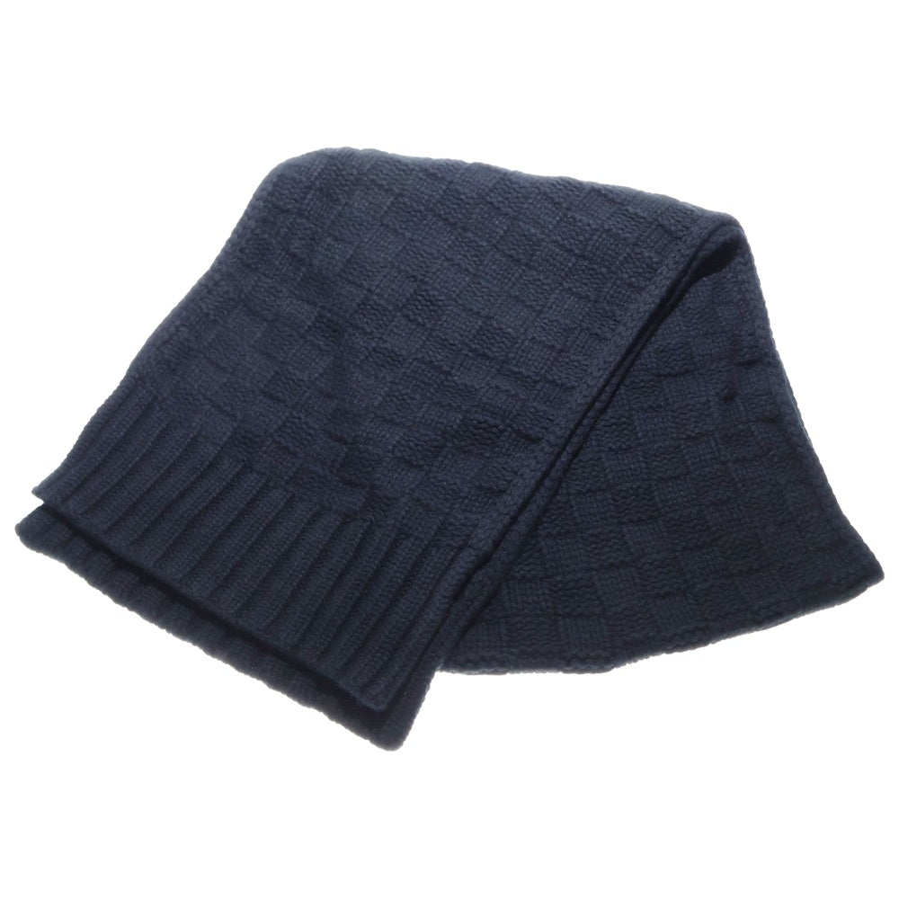 LOUIS VUITTON(ルイヴィトン) エシャルプ ヘルシンキ ダミエパターン カシミヤマフラー ストール ブラック M74421