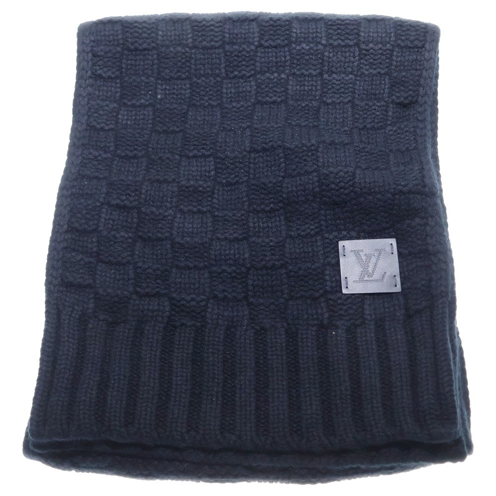 LOUIS VUITTON(ルイヴィトン) エシャルプ ヘルシンキ ダミエパターン カシミヤマフラー ストール ブラック M74421