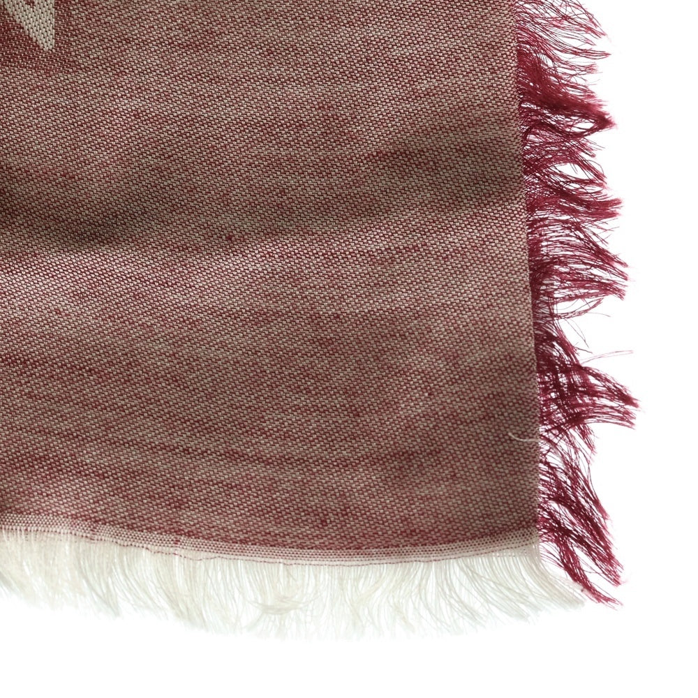 LOUIS VUITTON(ルイヴィトン) モノグラム トロンプルイユ プティットマル ストール マフラー カシミヤ シルク レッド R98142